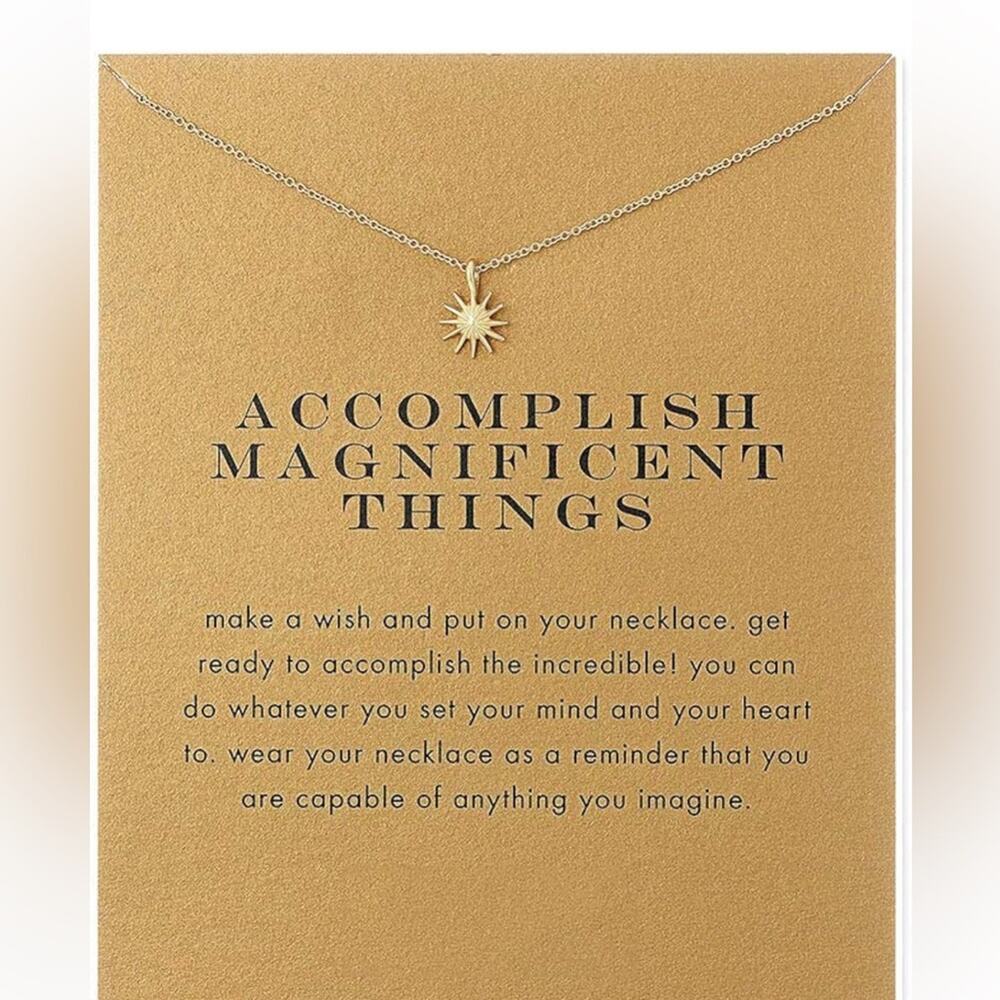 NWT sun accomplish magnificent things gold necklace